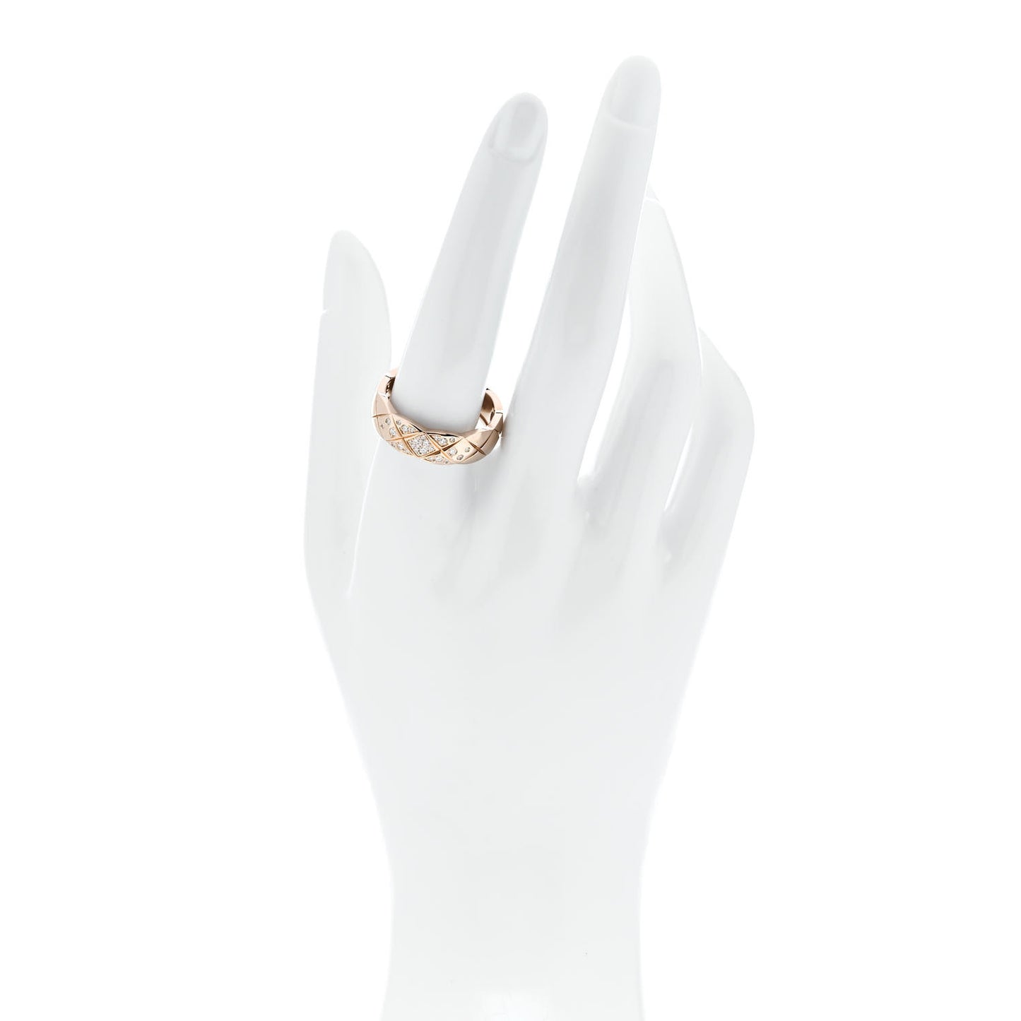 18K Beige Gold Diamond Small Coco Crush Ring 61 9.75