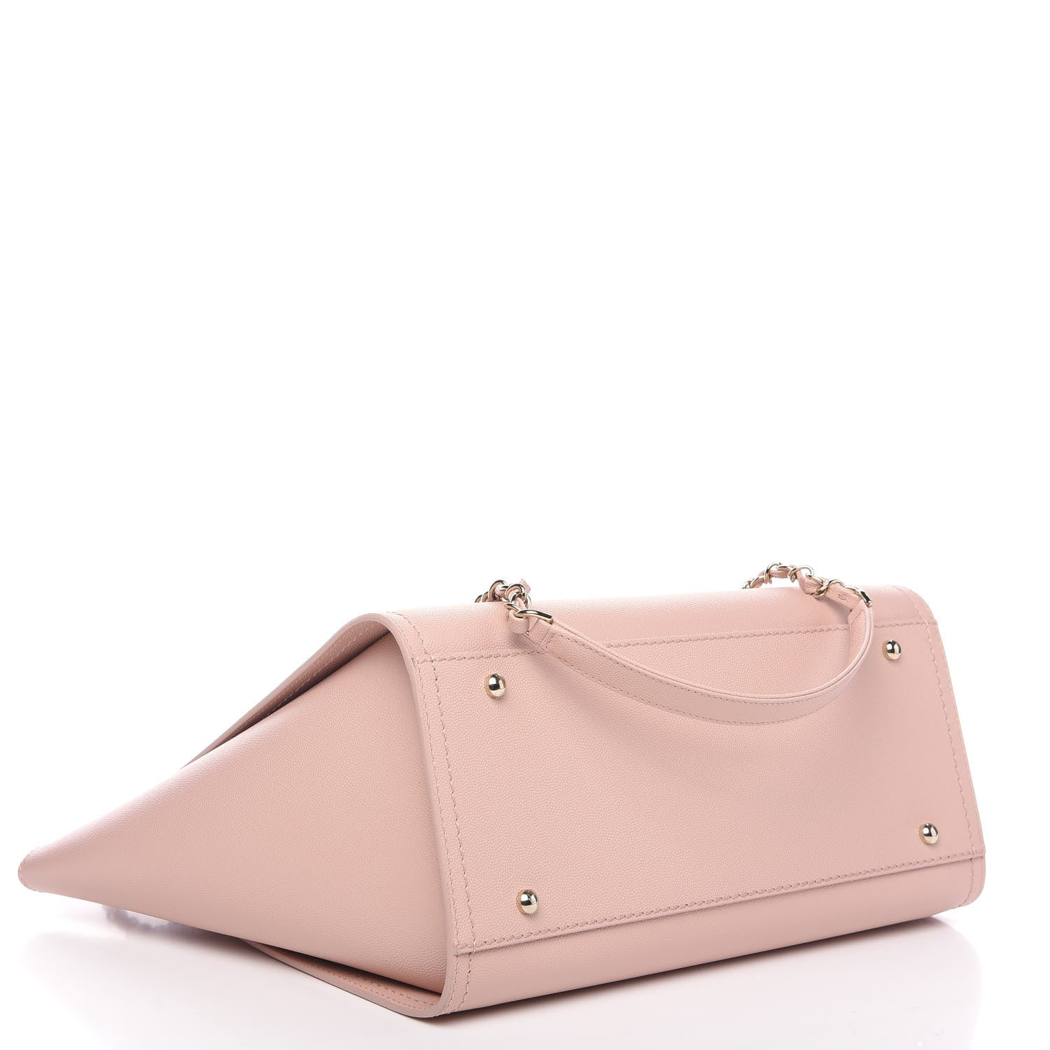 Chanel Caviar Small Studded Deauville Tote Light Pink 3 of 9