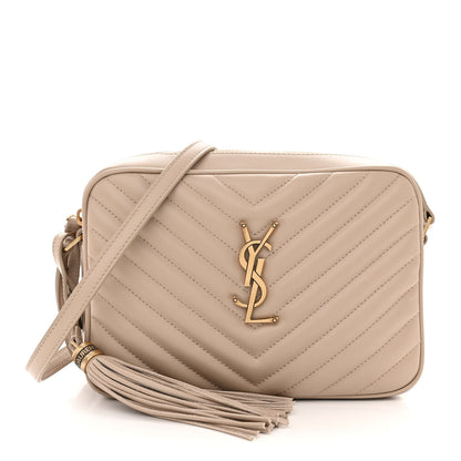 Saint Laurent Calfskin Matelasse Monogram Lou Camera Bag Dark Latte 1 of 10