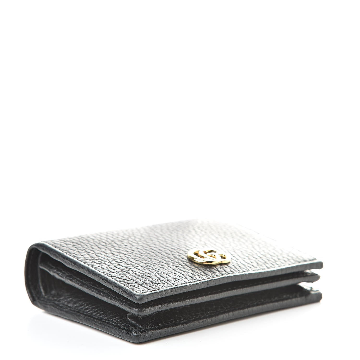 Gucci Pebbled Calfskin GG Marmont Card Case Black 4 of 8