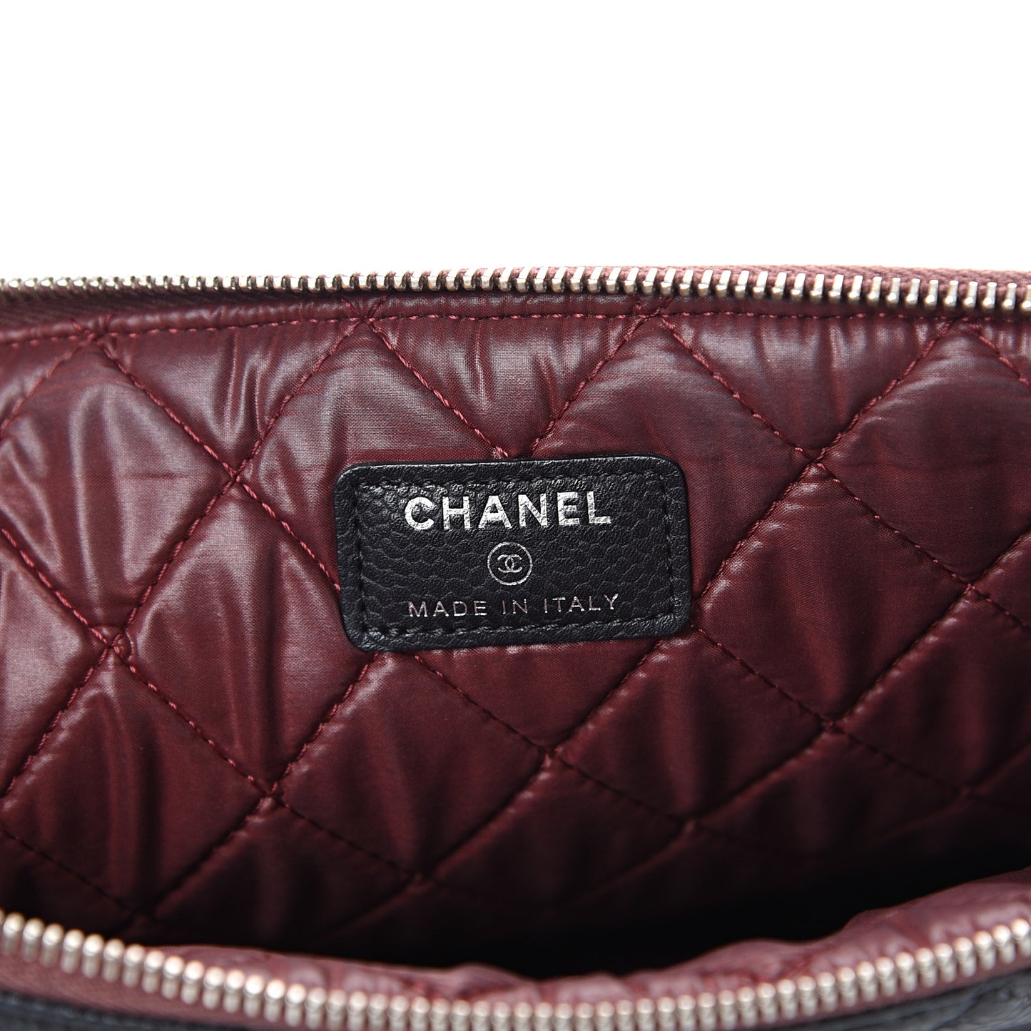 Caviar Quilted Large Cosmetic Case Black