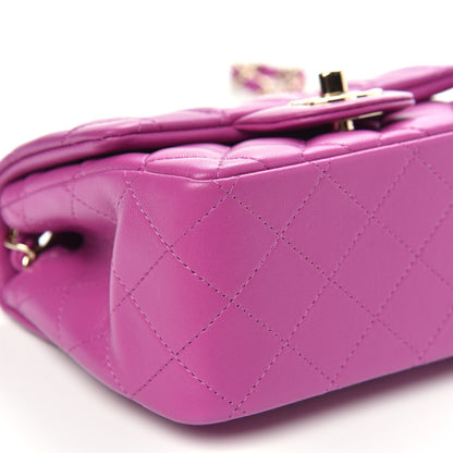 Chanel Lambskin Quilted Mini Square Flap Purple 9 of 10
