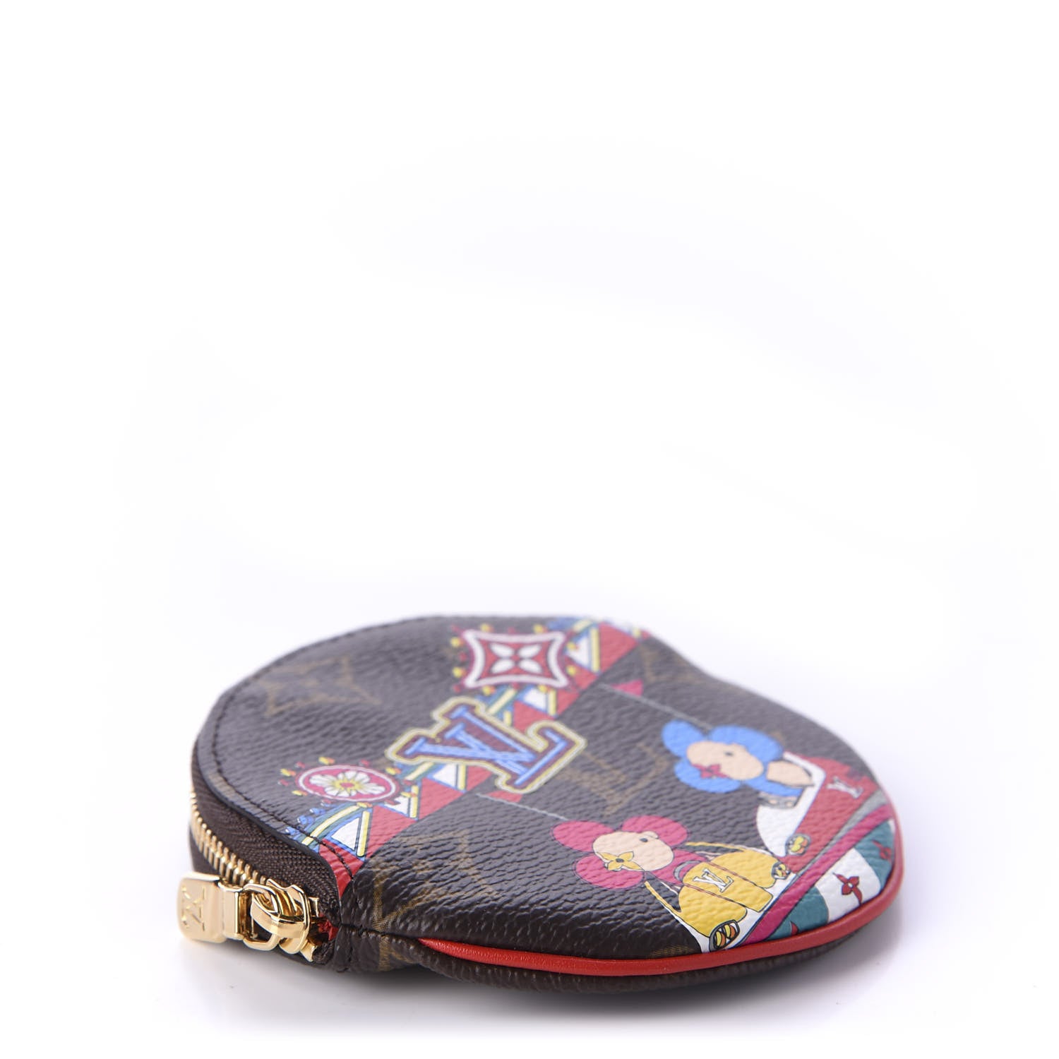 Louis Vuitton Monogram 2020 Christmas Animation Bumper Cars Round Coin Purse Coquelicot 4 of 8
