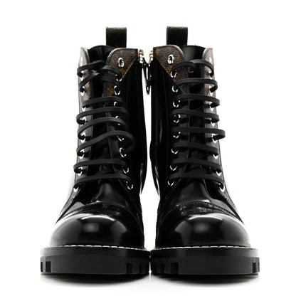 Louis Vuitton Patent Calfskin Star Trail Ankle Boots 37.5 Black 2 of 9