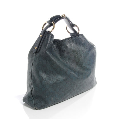 Gucci Guccissima Large Horsebit Chain Hobo Blue 3 of 7