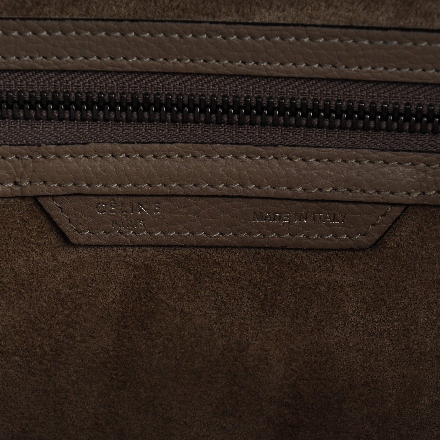 Celine Drummed Calfskin Mini Luggage Dune 7 of 9