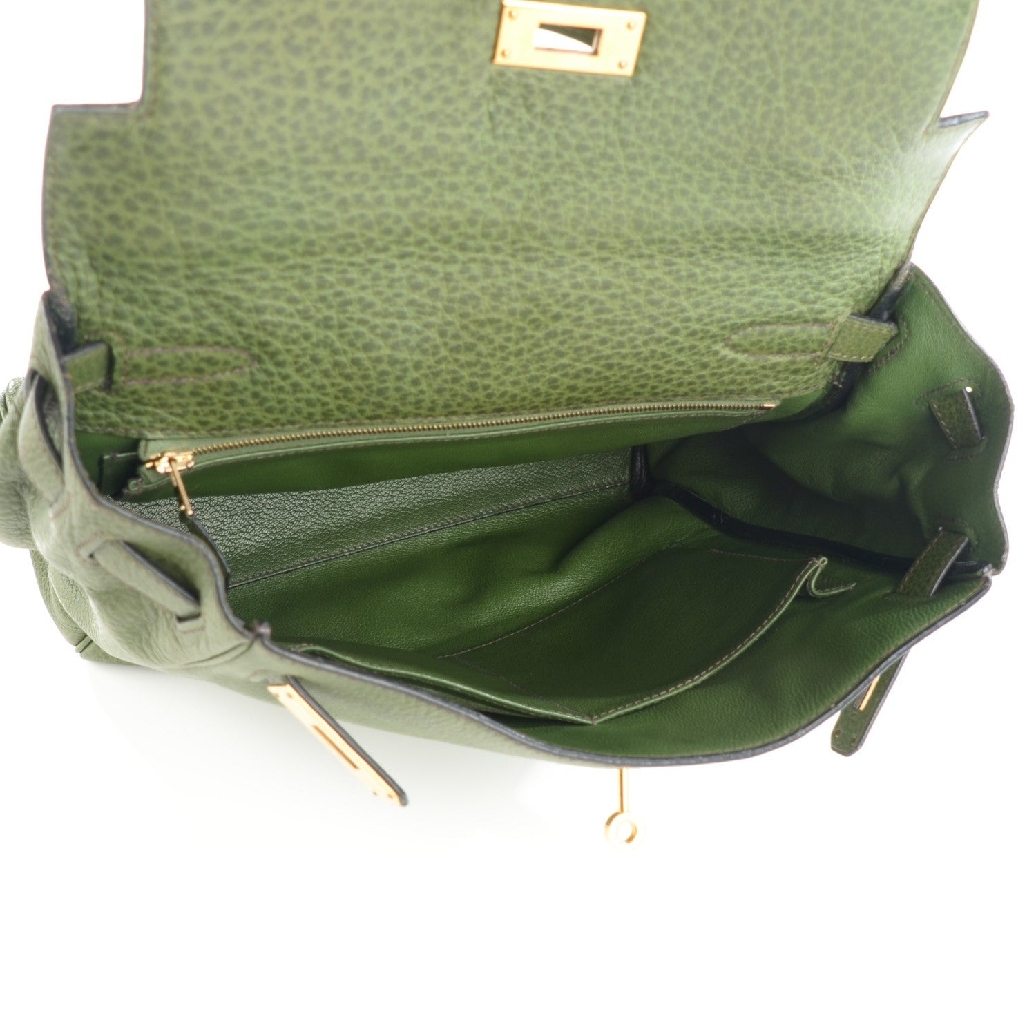 Hermes Buffle Gala Kelly Ado Backpack 28 Vert Olive 12 of 15