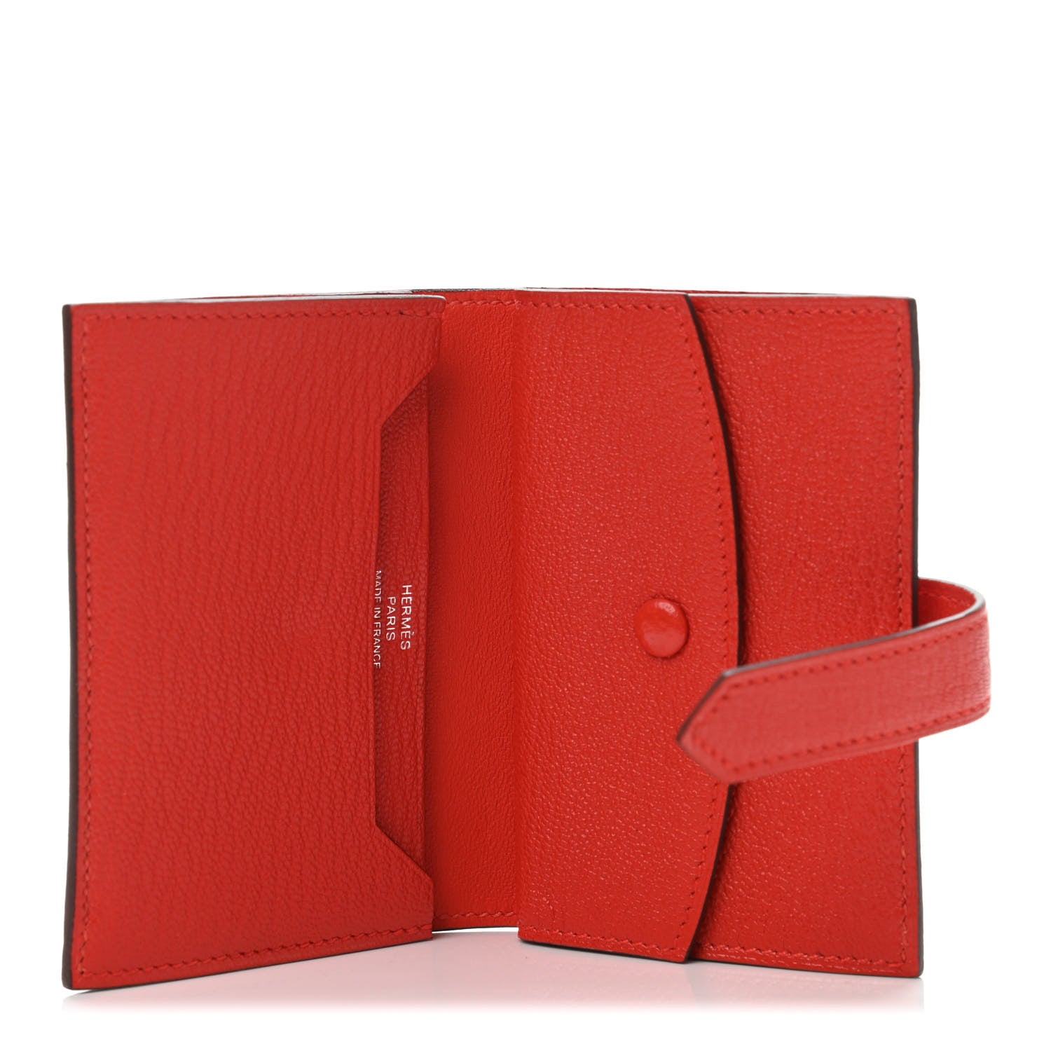 Hermes Chevre Mysore Mini Bearn Wallet Rouge De Coeur 4 of 4