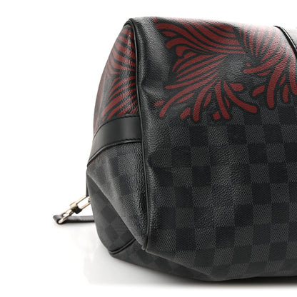 Louis Vuitton Damier Graphite Rope Keepall Bandouliere 45 Red 8 of 9