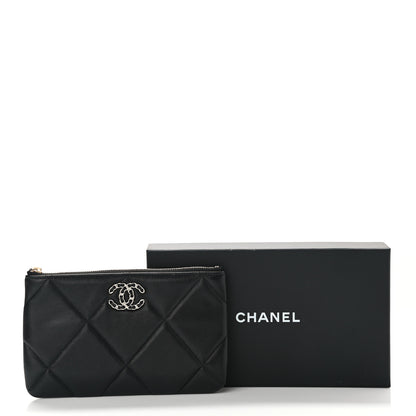 Chanel Lambskin Quilted Small Chanel 19 Pouch Black 8 of 8