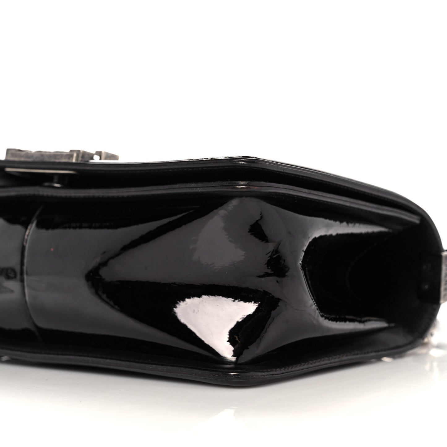 Patent Calfskin Quilted Medium Boy Flap Black