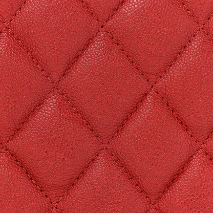 Chanel Caviar Quilted Boy Wallet On Chain WOC Red 10 of 13