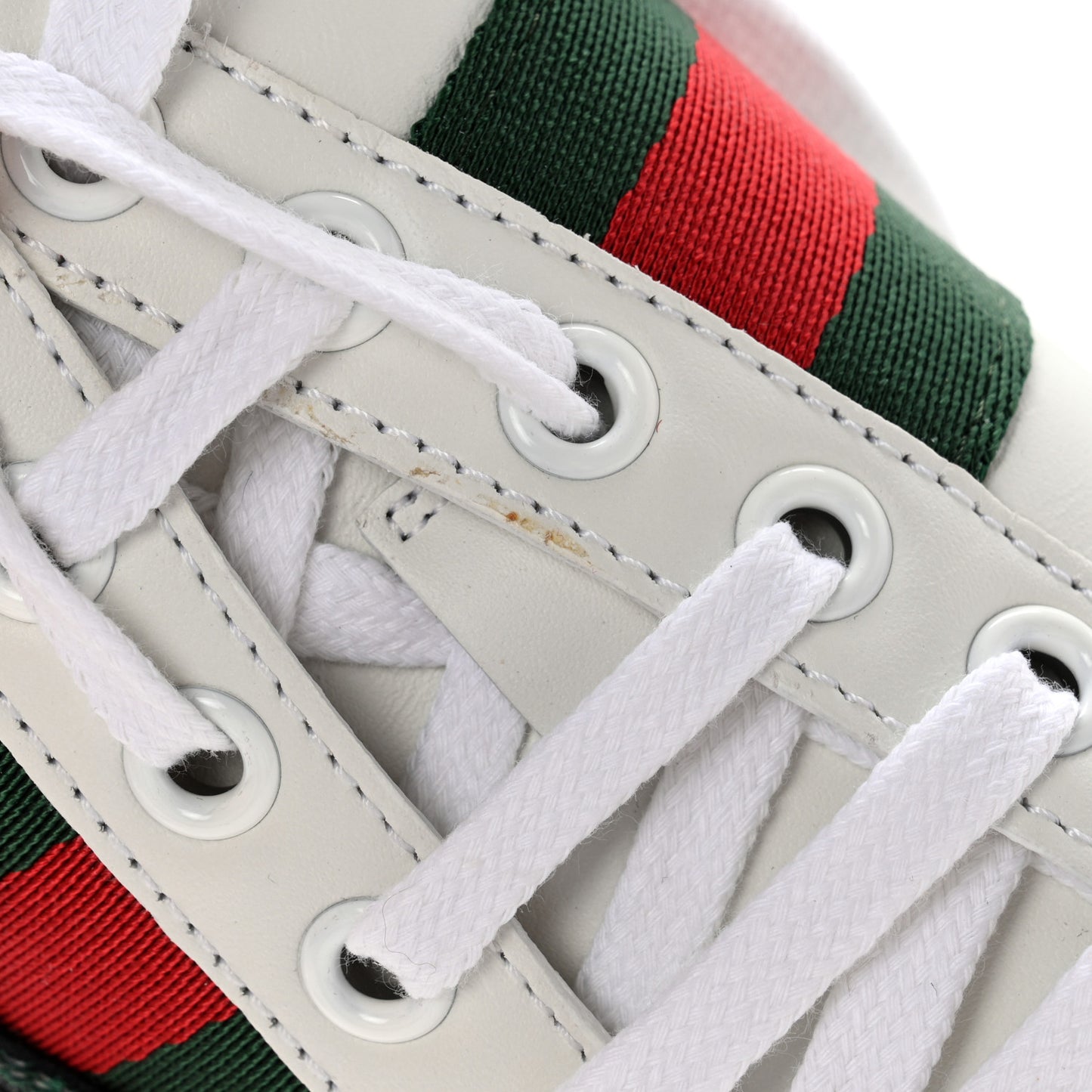 Calfskin Web Floral Embroidered Womens Ace Sneakers 36 White