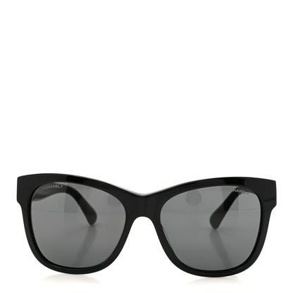 Chanel Acetate Polarized Square CC Sunglasses 5380 Black 2 of 8
