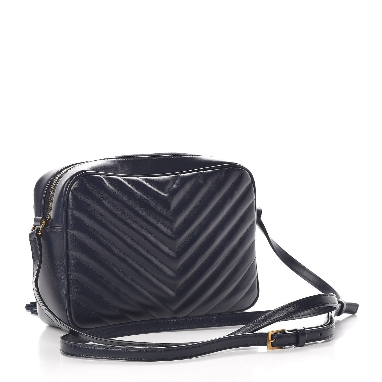 Saint Laurent Calfskin Matelasse Monogram Lou Camera Bag Navy 3 of 17