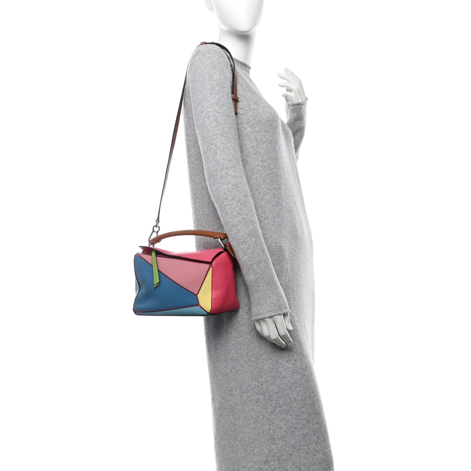 Loewe Calfskin Small Puzzle Bag Tan Multicolor 2 of 14