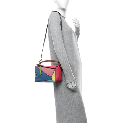 Loewe Calfskin Small Puzzle Bag Tan Multicolor 2 of 14
