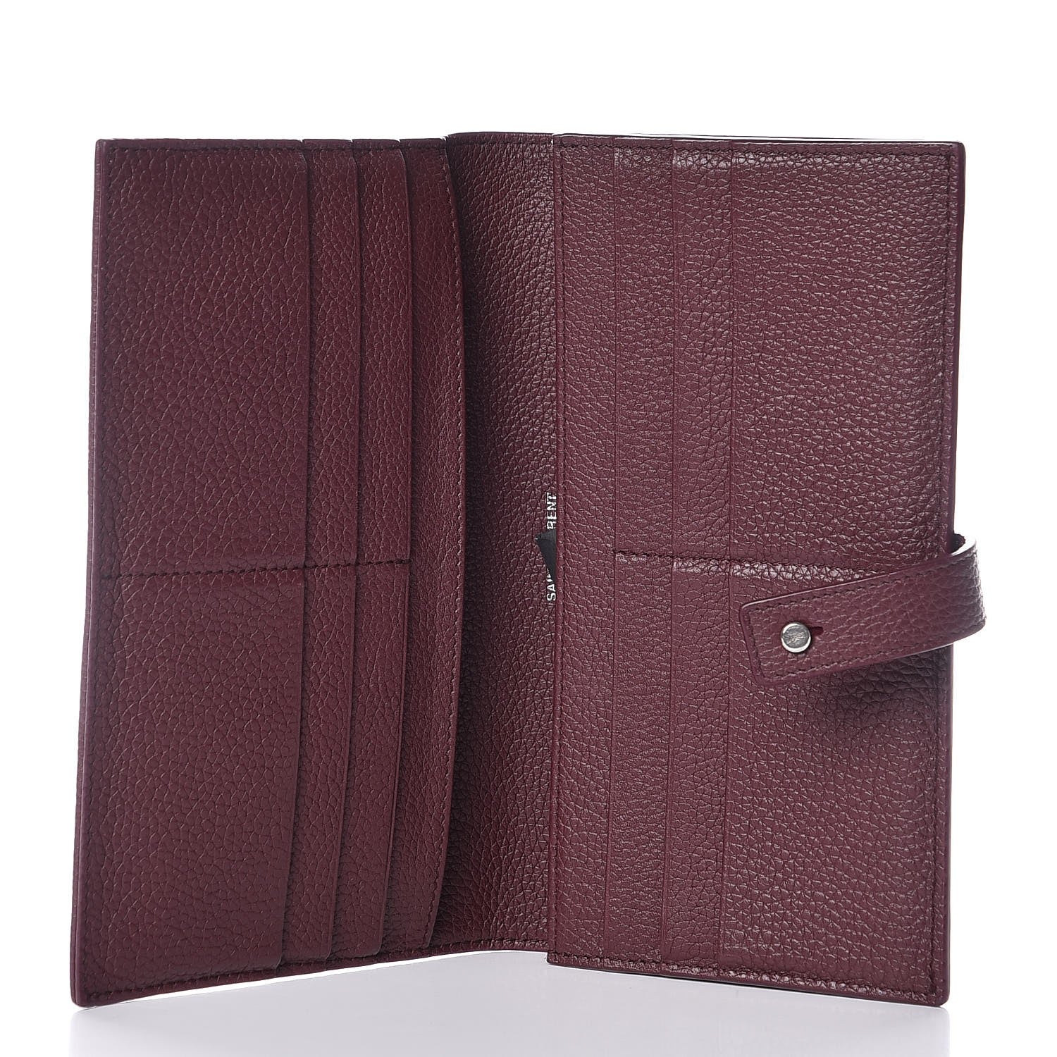 Saint Laurent Grained Calfskin Sac De Jour Souple Thin Wallet Rouge Legion 6 of 9