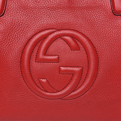 Gucci Pebbled Calfskin Small Soho Top Handle Bag Red 14 of 24
