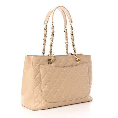 Chanel Caviar Quilted Grand Shopping Tote GST Beige 3 of 15