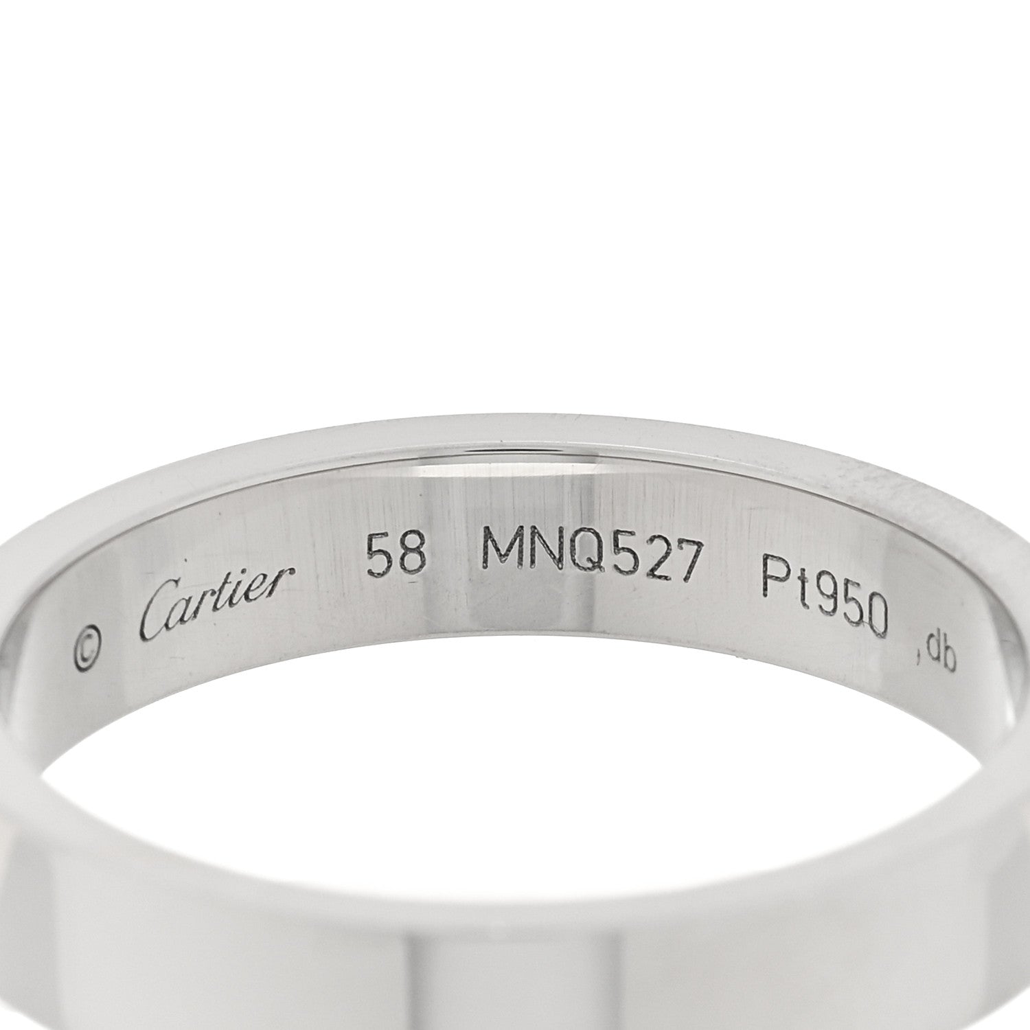 Cartier Platinum 4mm C De Cartier Wedding Band Ring 58 8.25 4 of 5