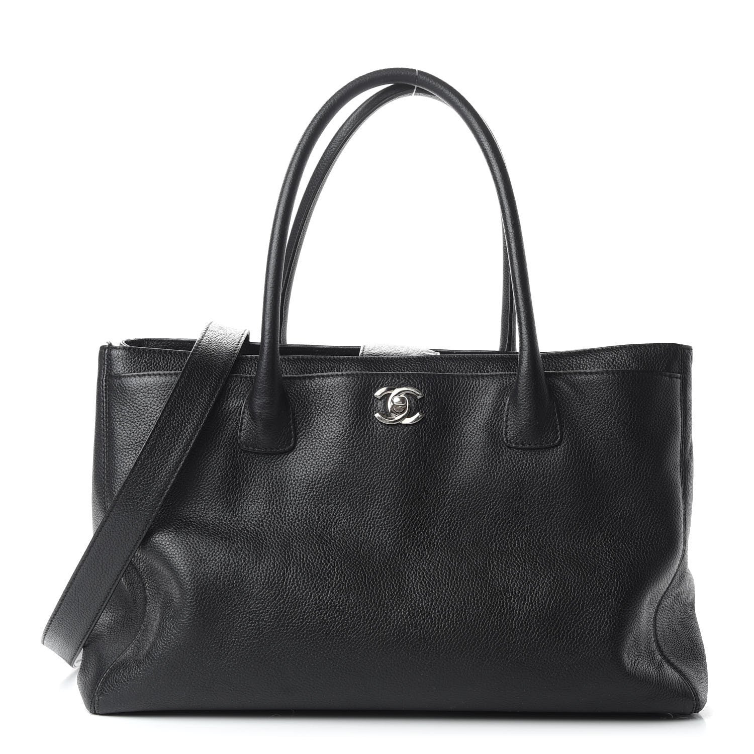 Chanel Calfskin Cerf Executive Shopper Tote Black 1 of 10