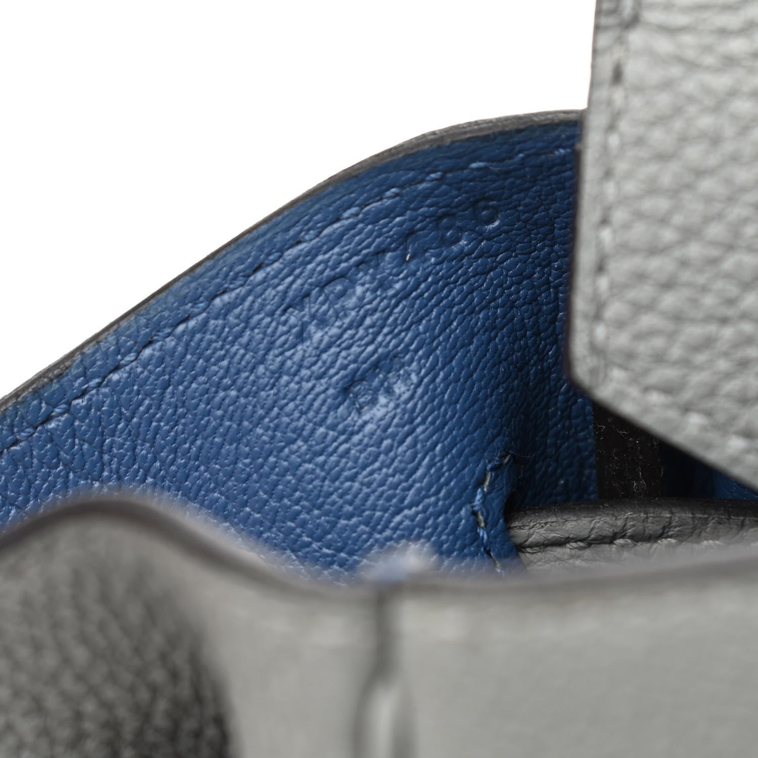 Hermes Togo Bi-Color Birkin 35 Gris Mouette Bleu Agate 6 of 14