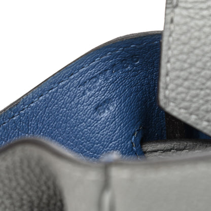 Hermes Togo Bi-Color Birkin 35 Gris Mouette Bleu Agate 6 of 14