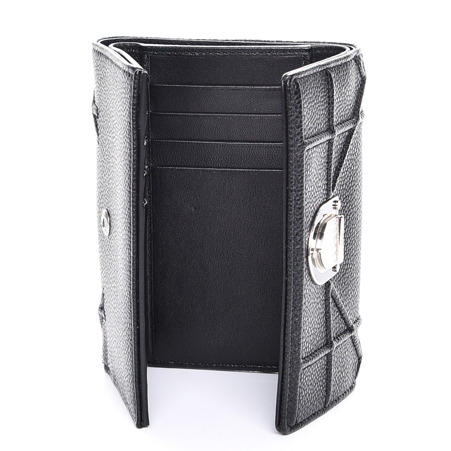 Christian Dior Grained Calfskin Cannage Diorama Elancee Wallet Black 5 of 8