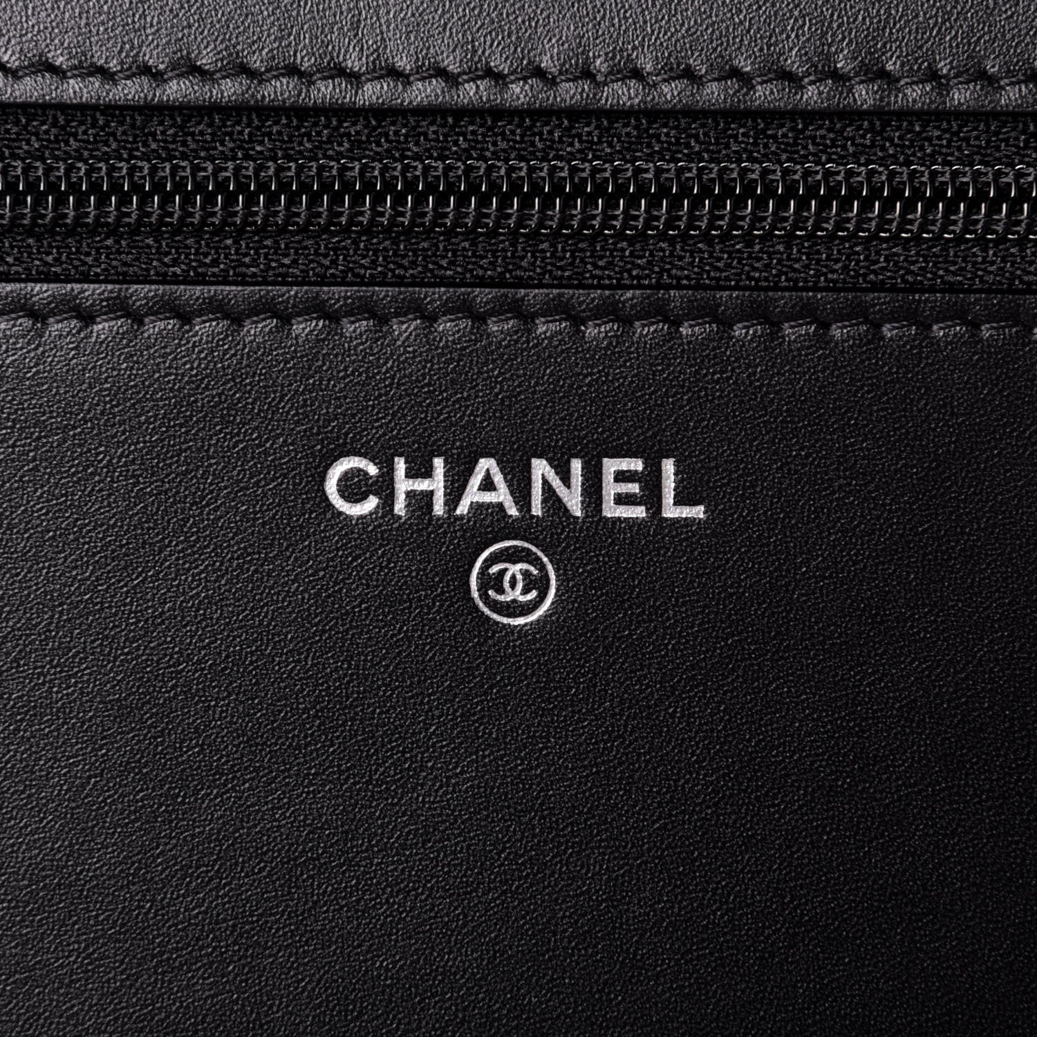 Chanel Calfskin Chain 20s Signe Wallet on Chain WOC Black 6 of 11