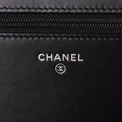 Chanel Calfskin Chain 20s Signe Wallet on Chain WOC Black 6 of 11