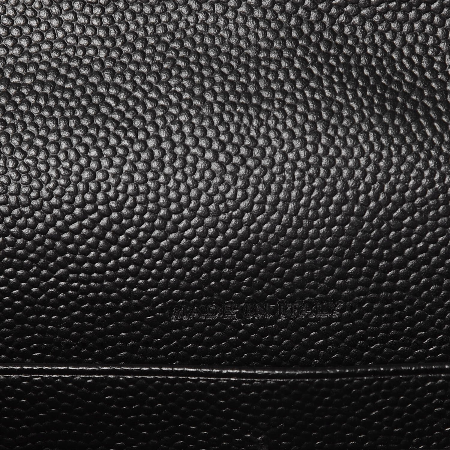 Saint Laurent Grain De Poudre Matelasse Chevron Monogram Envelope Chain Wallet Black 7 of 7