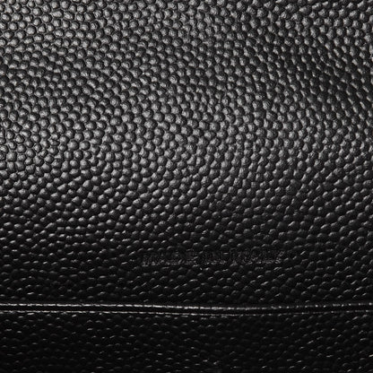 Saint Laurent Grain De Poudre Matelasse Chevron Monogram Envelope Chain Wallet Black 7 of 7