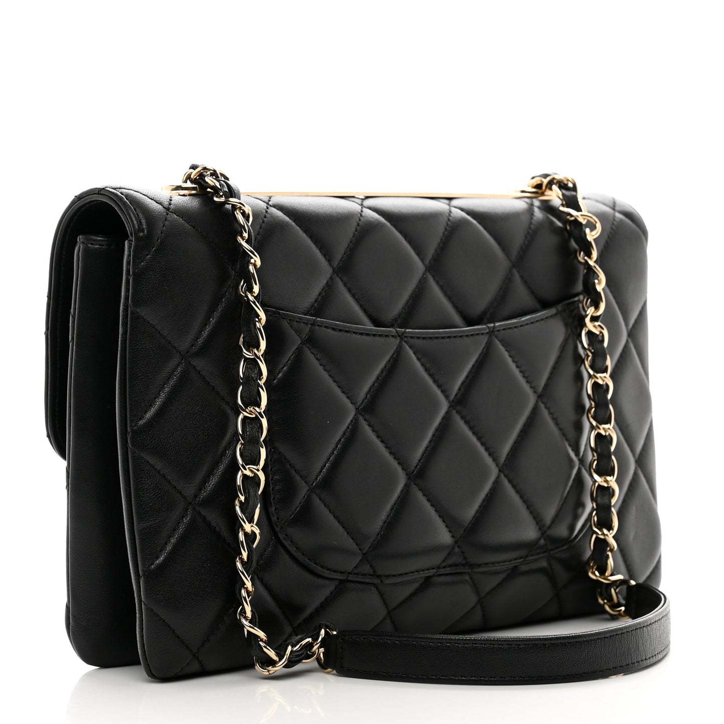 Lambskin Quilted Medium Trendy CC Flap Black