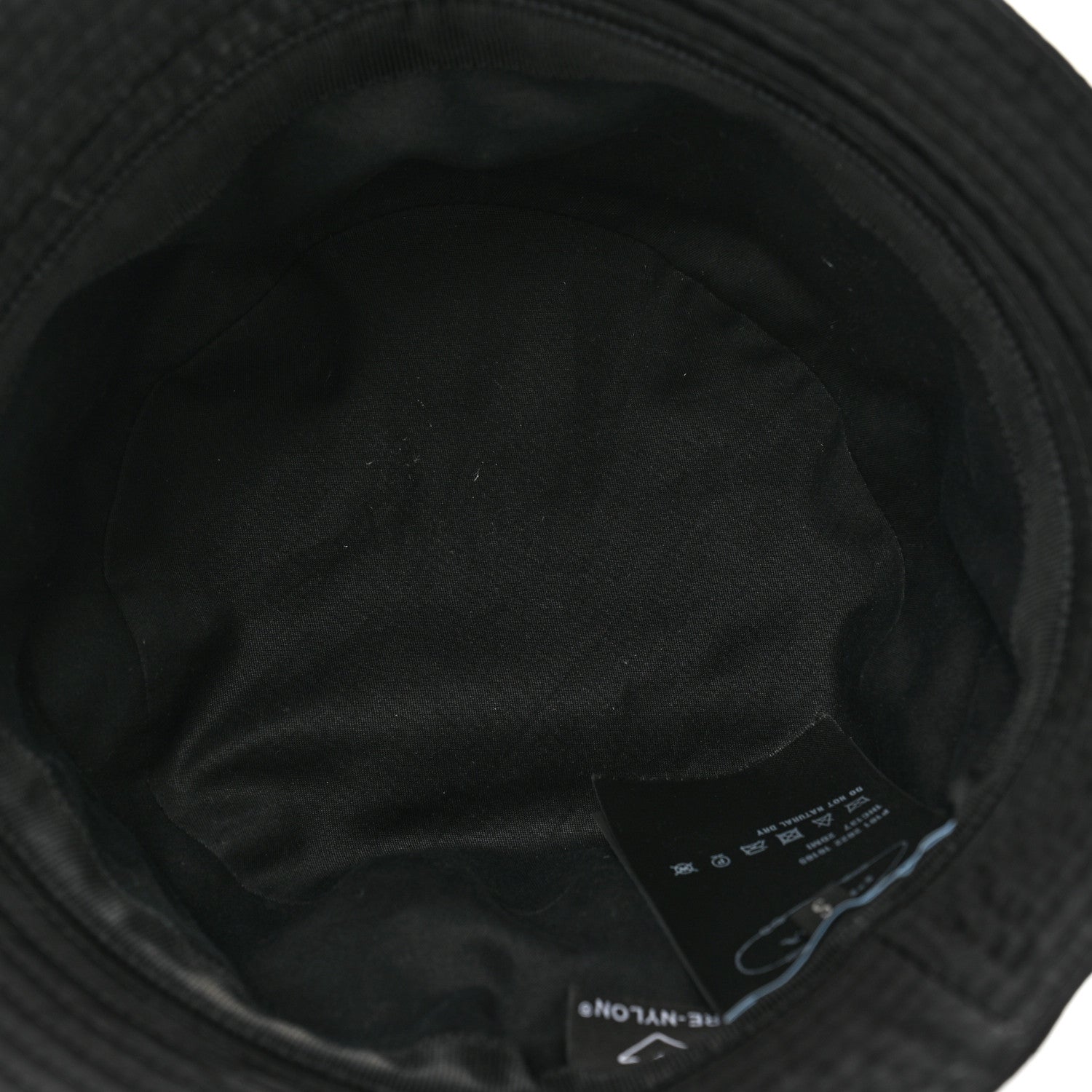 Prada Re-Nylon Metal Triangle Logo Womens Bucket Hat S Black 6 of 9