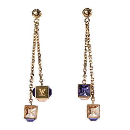 Louis Vuitton Swarovski Gamble Earrings Azur Gold 1 of 5