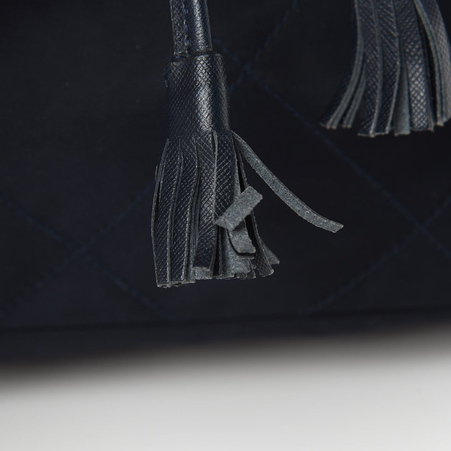 Tessuto Nylon Vela Quilted Chain Backpack Navy
