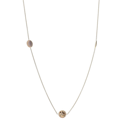 Christian Dior 18K Yellow Gold Diamond Mother of Pearl Long Rose Des Vents Necklace 1 of 4