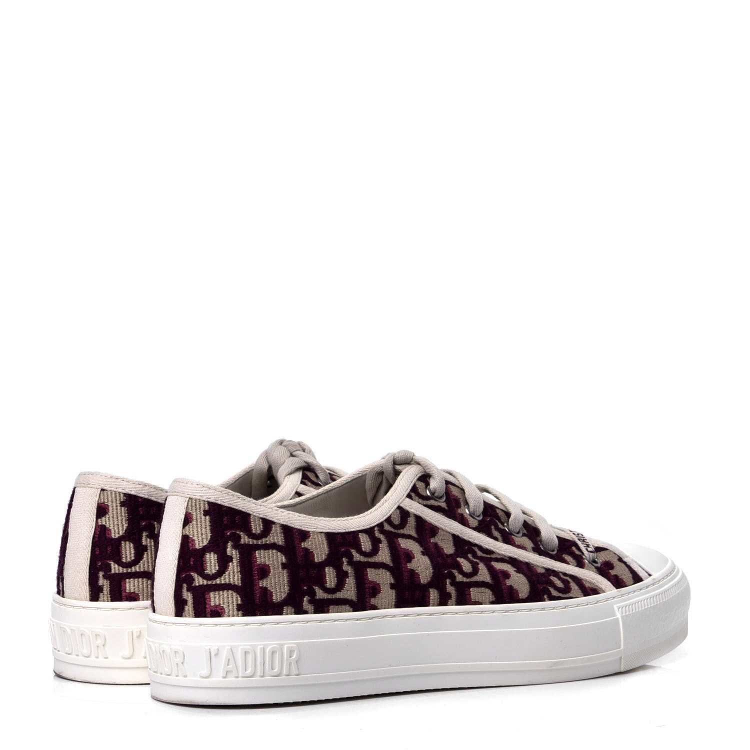 Christian Dior Canvas Oblique Walk'N'Dior Low Top Sneakers 39 Deep Amaranth 3 of 6