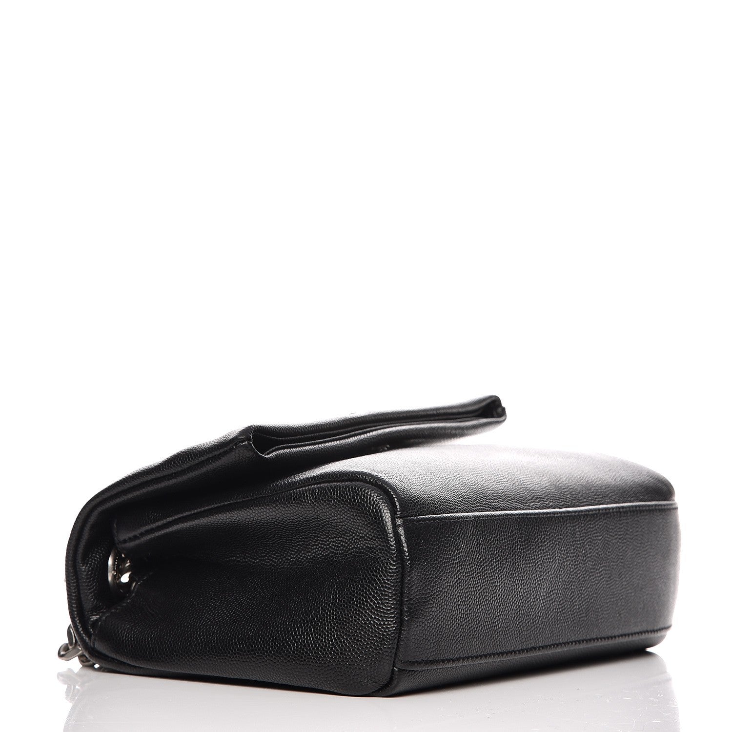 Saint Laurent Grain De Poudre Small West Hollywood Monogram Fold-Over Bag Black 4 of 7