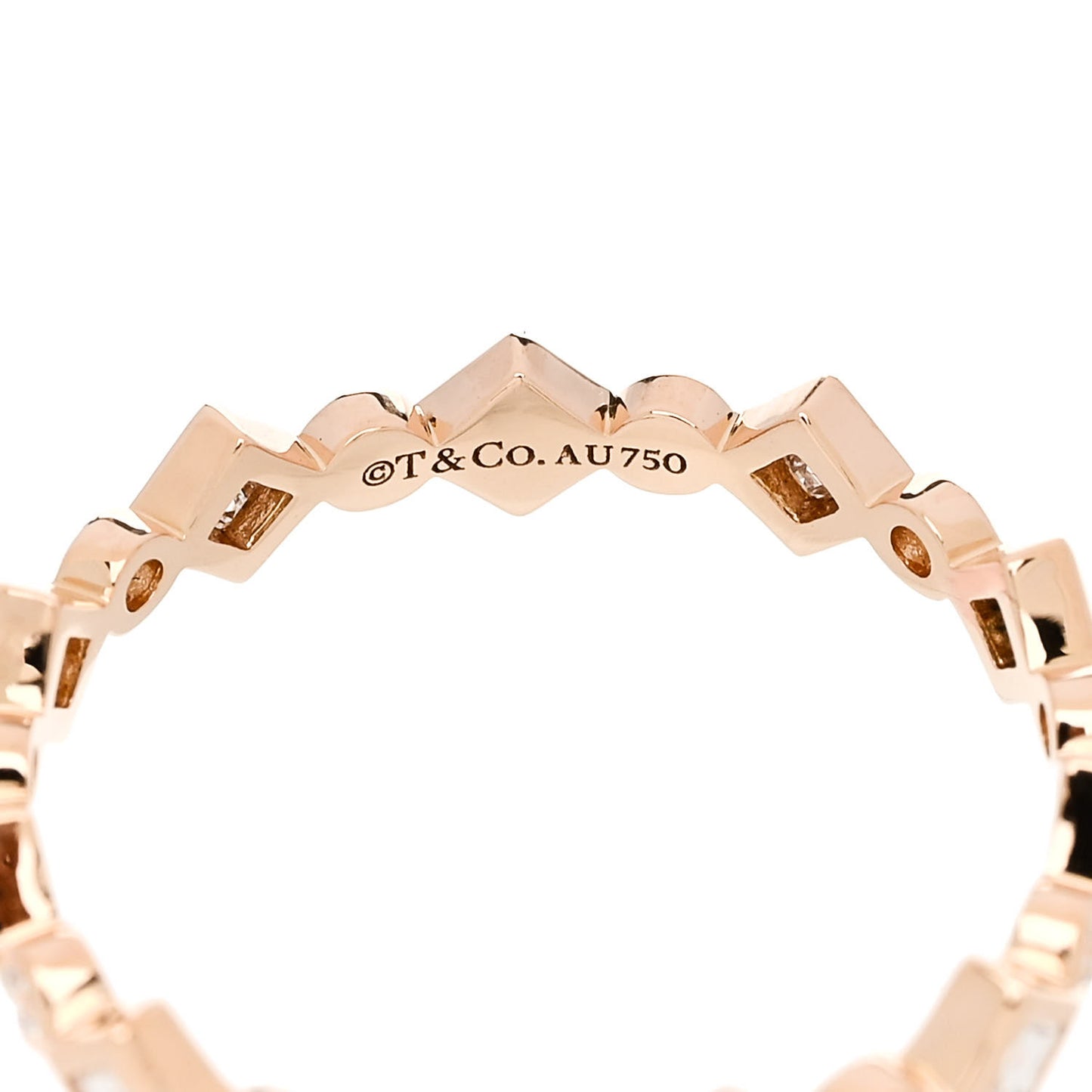 18K Rose Gold Diamond Jazz Band Ring 53 6.5