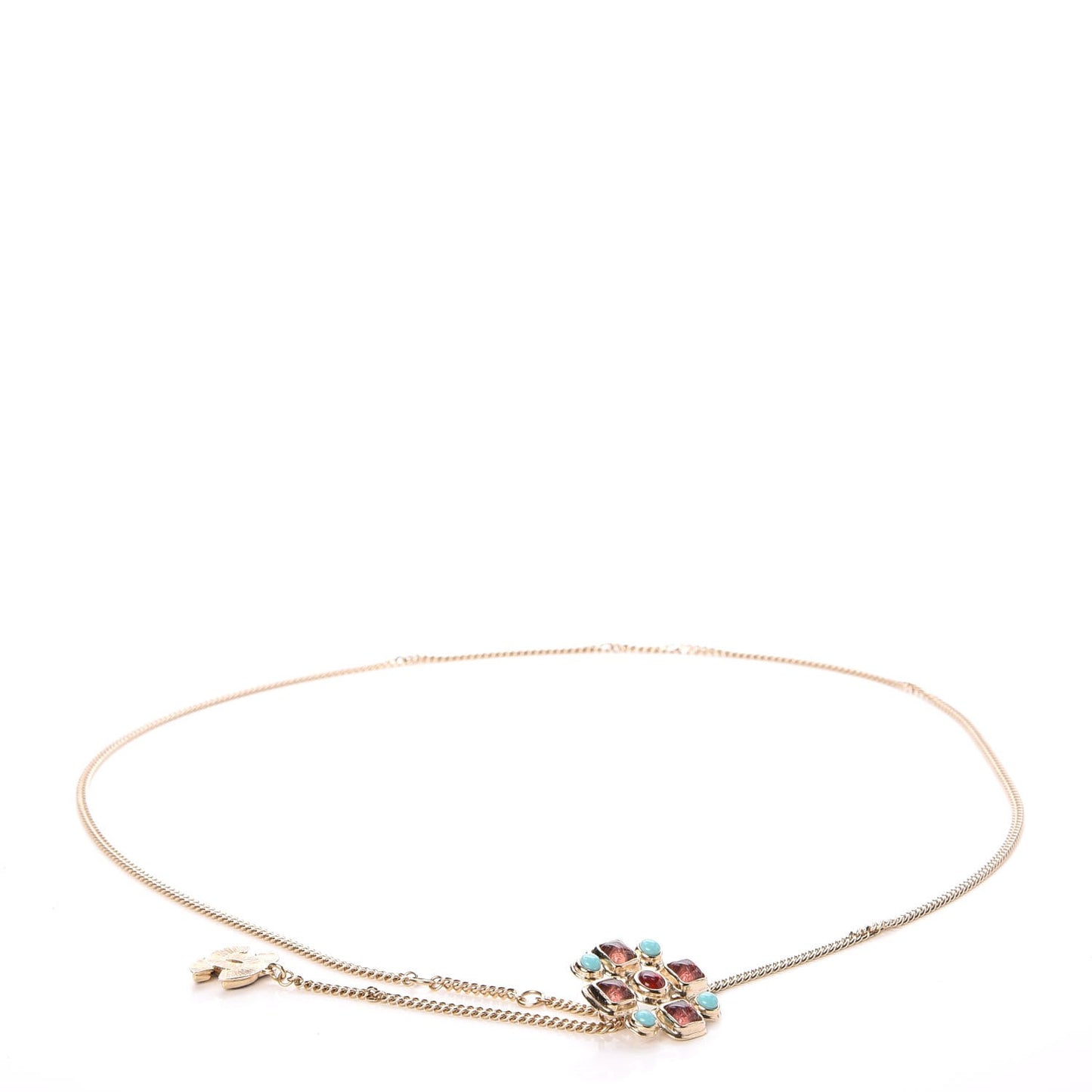 Gripoix Poured Glass CC Belt Gold