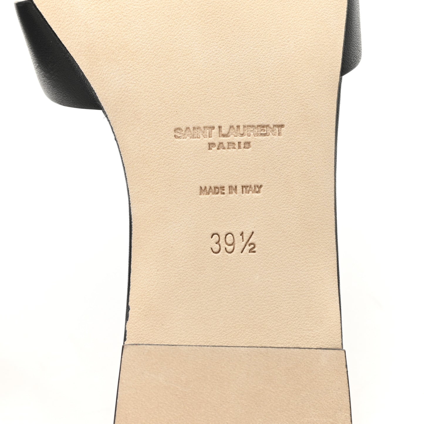 Calfskin Tribute 05 Slide Sandals 39.5 Black