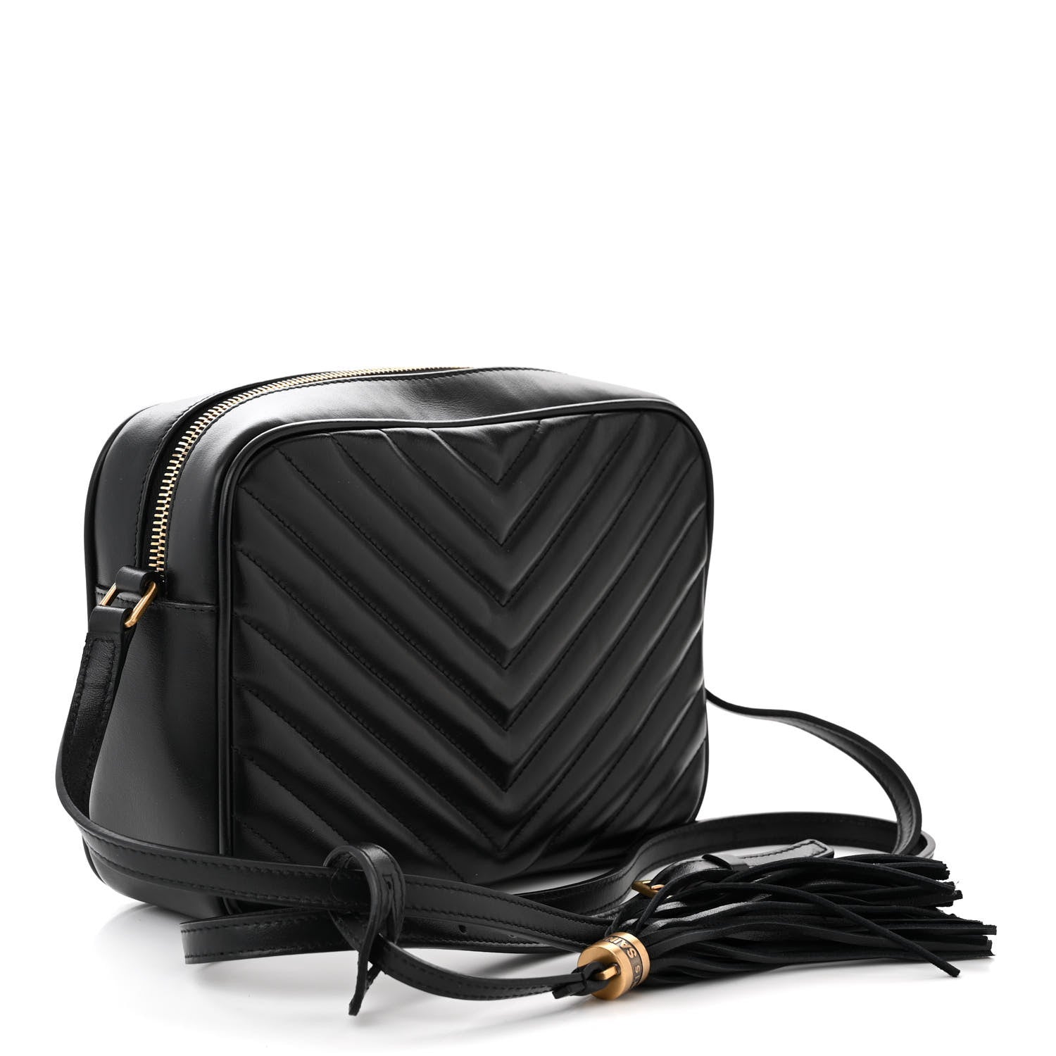 Saint Laurent Calfskin Matelasse Monogram Lou Camera Bag Black 3 of 10