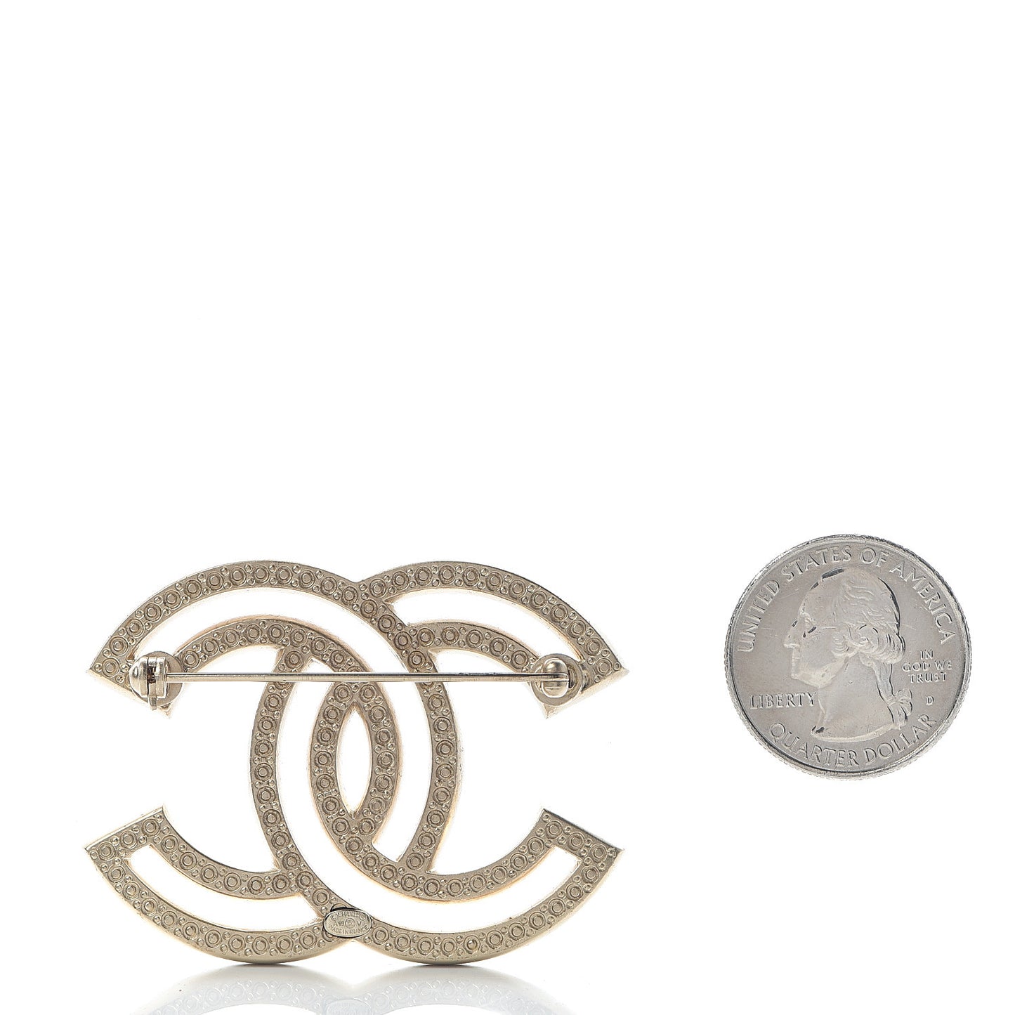 Crystal CC Brooch Light Gold