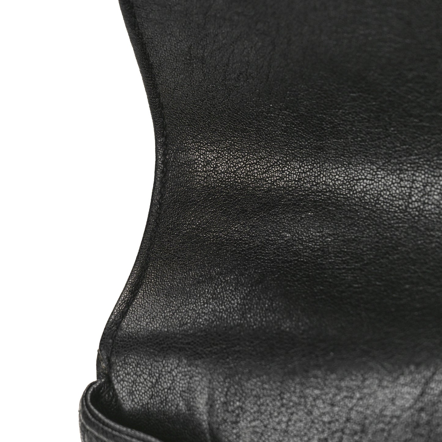 Sheepskin Matelasse Chevron Monogram Medium College Bag Black