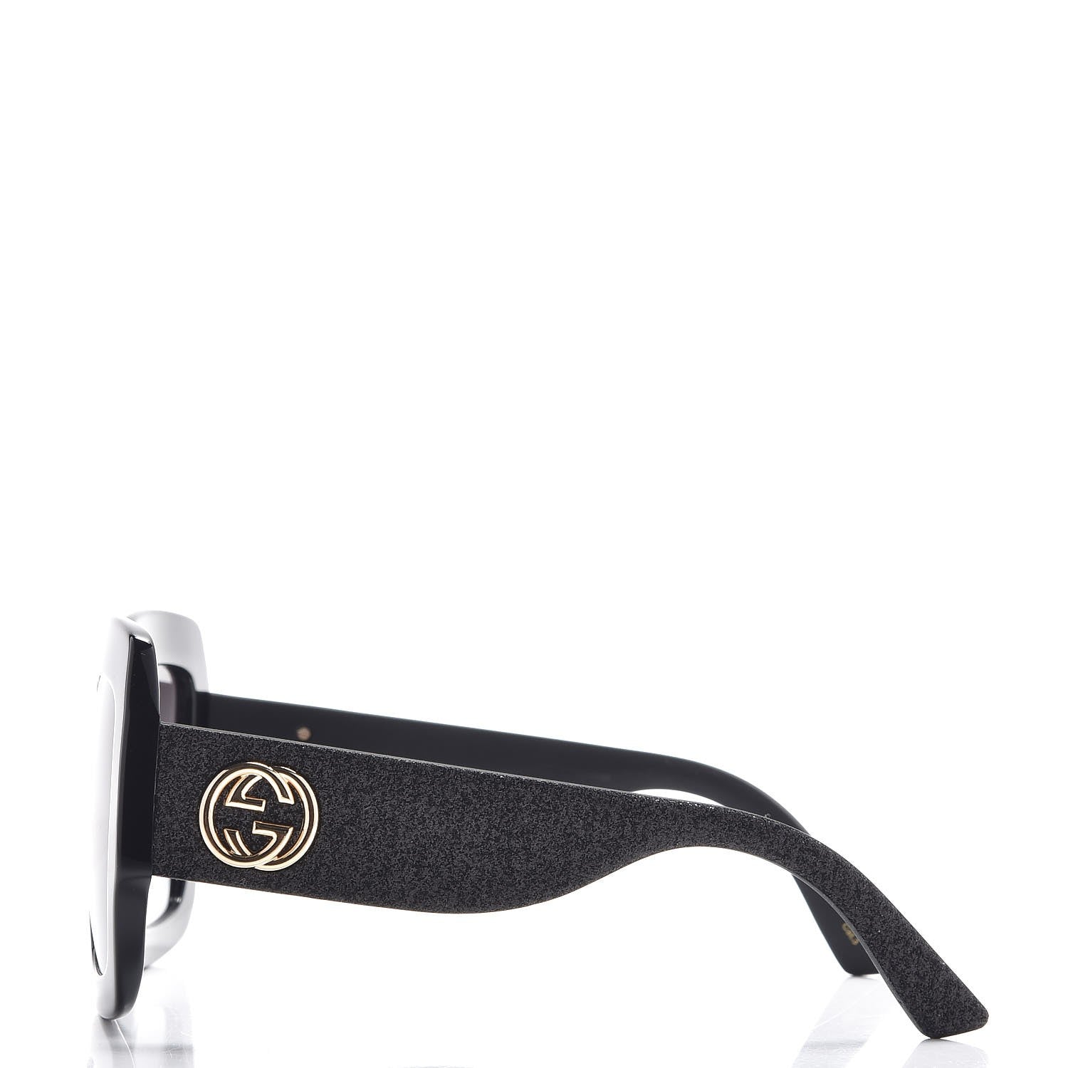 Gucci Square Frame Glitter GG0102S Sunglasses Black 3 of 7