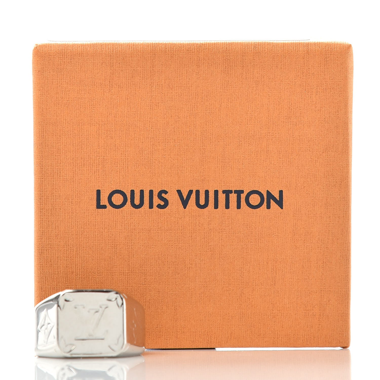 Louis Vuitton Monogram Signet Ring M Silver 7 of 7