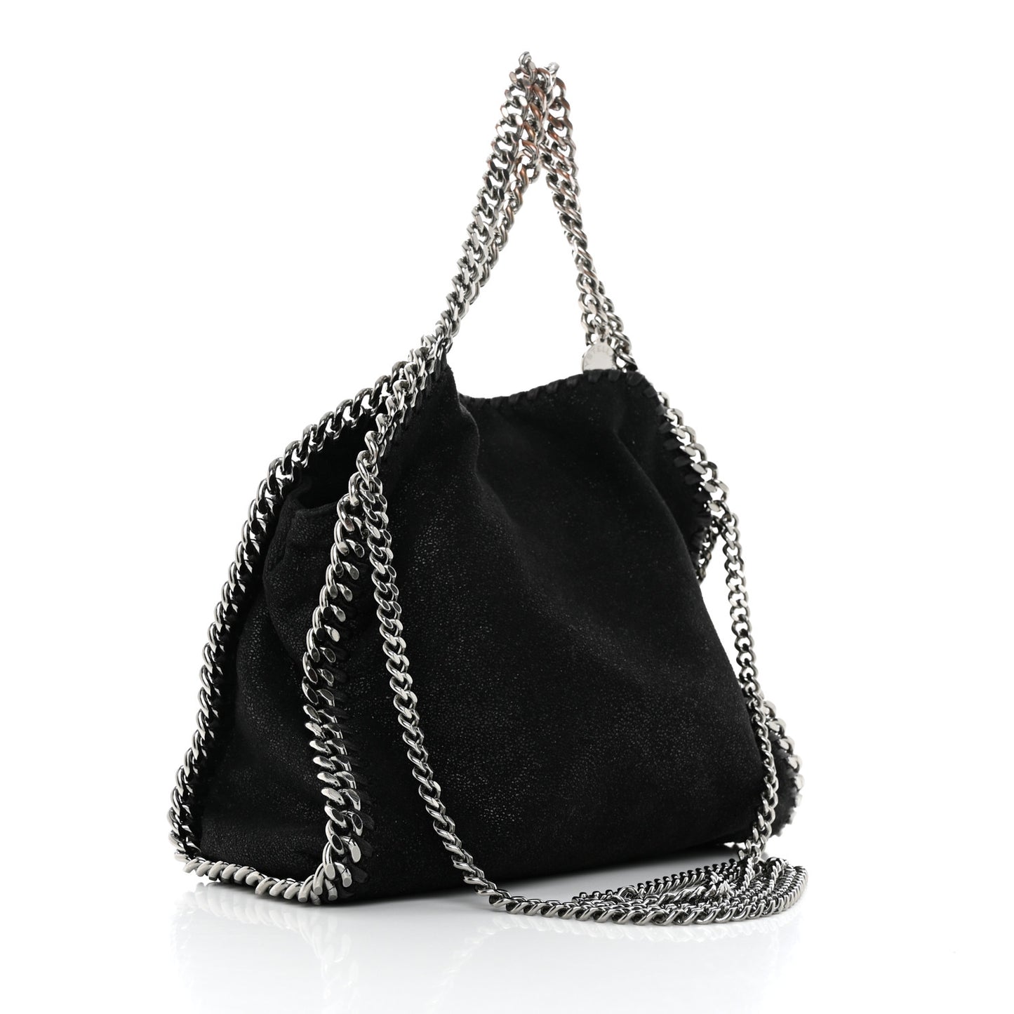 Shaggy Deer Mini Falabella Fold Over Tote Black