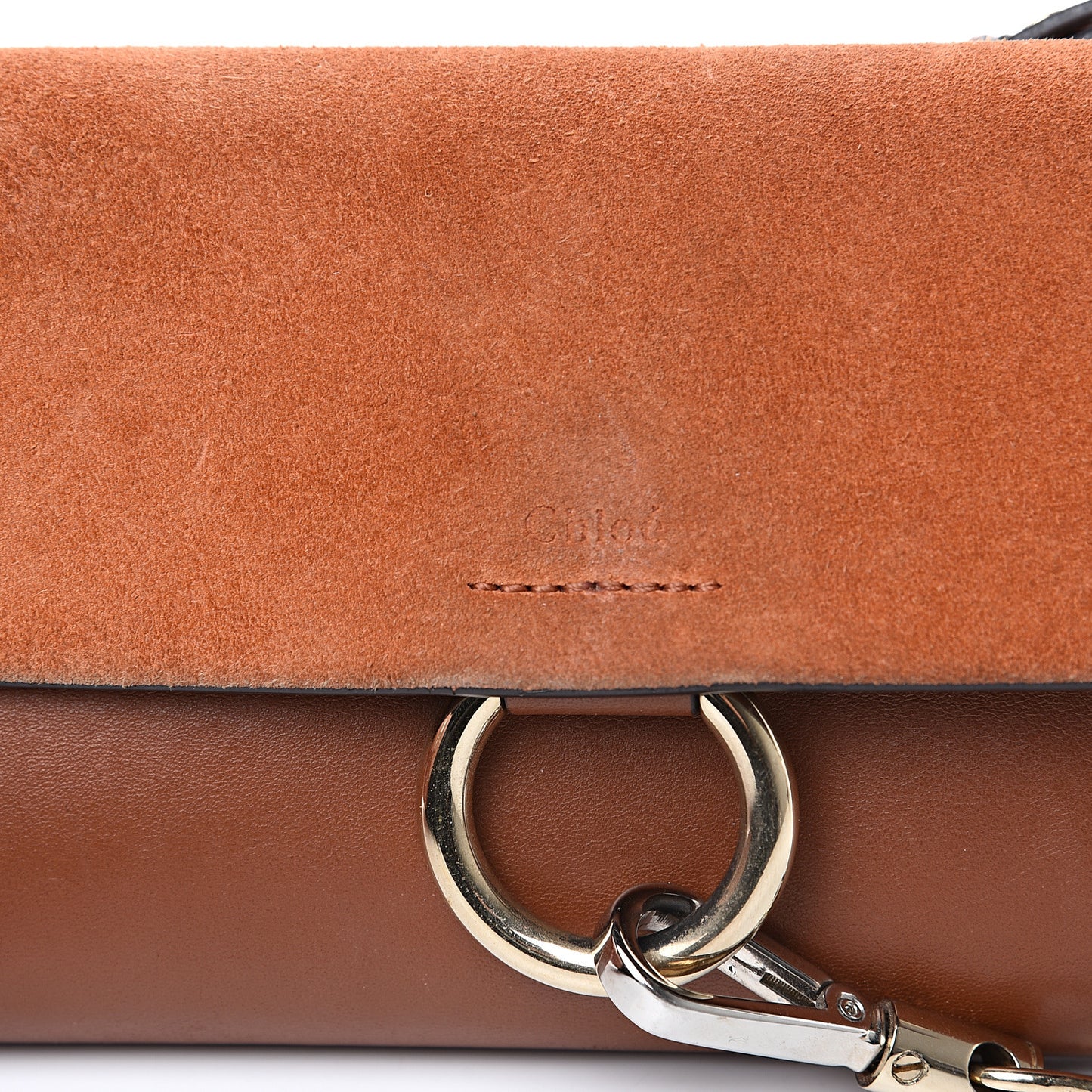 Suede Calfskin Mini Faye Shoulder Bag Tobacco